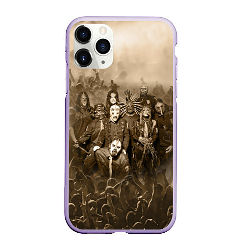 Чехол iPhone 11 Pro матовый Slipknot Sepia / 3D-Светло-сиреневый – фото 1