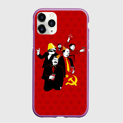 Чехол iPhone 11 Pro матовый Communist Party / 3D-Фиолетовый – фото 1