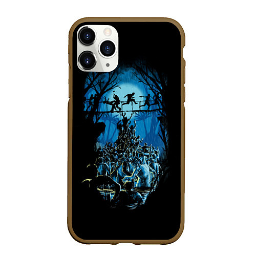 Чехол iPhone 11 Pro матовый Zombie Island / 3D-Коричневый – фото 1