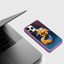 Чехол iPhone 11 Pro матовый Лис, цвет: 3D-фиолетовый — фото 2