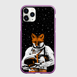 Чехол iPhone 11 Pro матовый Лис космонавт