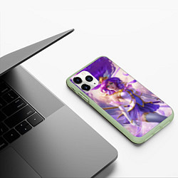 Чехол iPhone 11 Pro матовый Purple, цвет: 3D-салатовый — фото 2