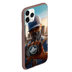 Чехол iPhone 11 Pro матовый Watch Dogs 2, цвет: 3D-коричневый — фото 2