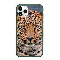 Чехол iPhone 11 Pro матовый Грустный леопард, цвет: 3D-темно-зеленый