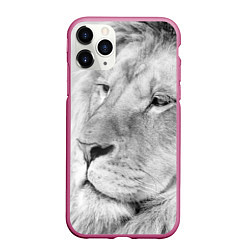 Чехол iPhone 11 Pro матовый Мудрый лев, цвет: 3D-малиновый