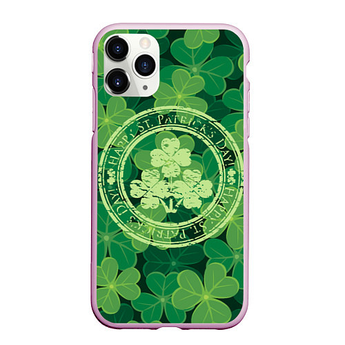 Чехол iPhone 11 Pro матовый Ireland, Happy St. Patricks Day / 3D-Розовый – фото 1