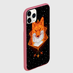 Чехол iPhone 11 Pro матовый Огненный лис, цвет: 3D-малиновый — фото 2