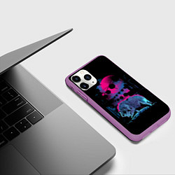 Чехол iPhone 11 Pro матовый Wolf Town, цвет: 3D-фиолетовый — фото 2