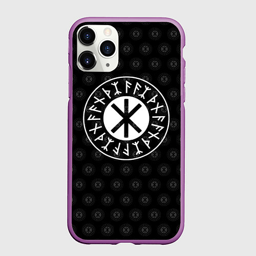 Чехол iPhone 11 Pro матовый Защита Одина / 3D-Фиолетовый – фото 1