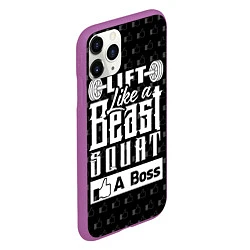 Чехол iPhone 11 Pro матовый Lift Like A Beast Squat, цвет: 3D-фиолетовый — фото 2