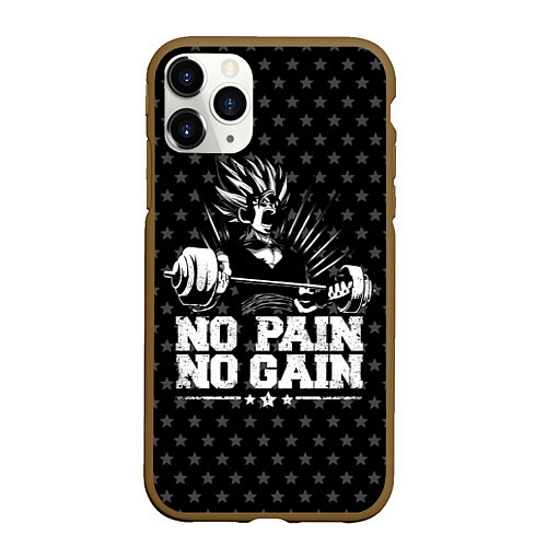 Чехол iPhone 11 Pro матовый No Pain No Gain / 3D-Коричневый – фото 1