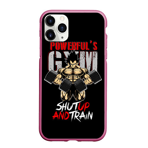 Чехол iPhone 11 Pro матовый Powerful Gym / 3D-Малиновый – фото 1