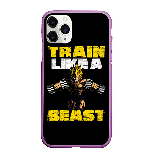 Чехол iPhone 11 Pro матовый Train Like a Beast / 3D-Фиолетовый – фото 1