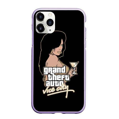 Чехол iPhone 11 Pro матовый GTA Vice City / 3D-Светло-сиреневый – фото 1