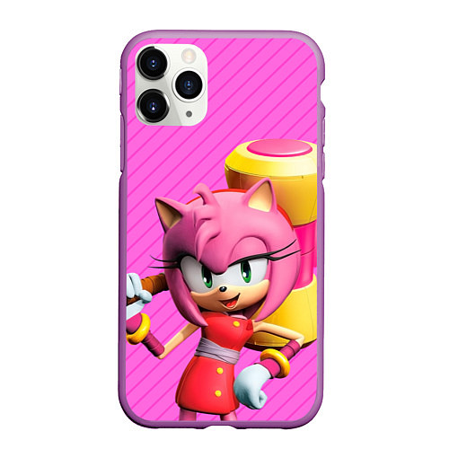 Чехол iPhone 11 Pro матовый Amy Rose / 3D-Фиолетовый – фото 1