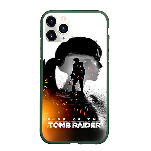 Чехол iPhone 11 Pro матовый Rise of the Tomb Raider 1 / 3D-Темно-зеленый – фото 1