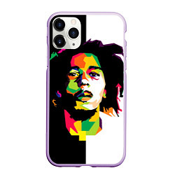 Чехол iPhone 11 Pro матовый Bob Marley: Colors, цвет: 3D-сиреневый