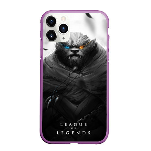 Чехол iPhone 11 Pro матовый Rengar LoL / 3D-Фиолетовый – фото 1