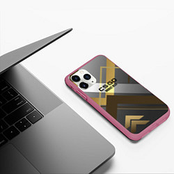 Чехол iPhone 11 Pro матовый Cs:go - Bronze Deco Бронзовая декорация 2022, цвет: 3D-малиновый — фото 2