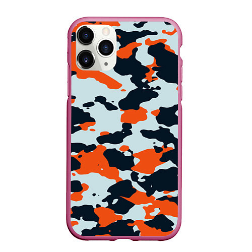 Чехол iPhone 11 Pro матовый CS:GO Asiimov Camouflage / 3D-Малиновый – фото 1
