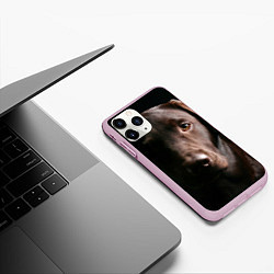 Чехол iPhone 11 Pro матовый Лабрадор, цвет: 3D-розовый — фото 2