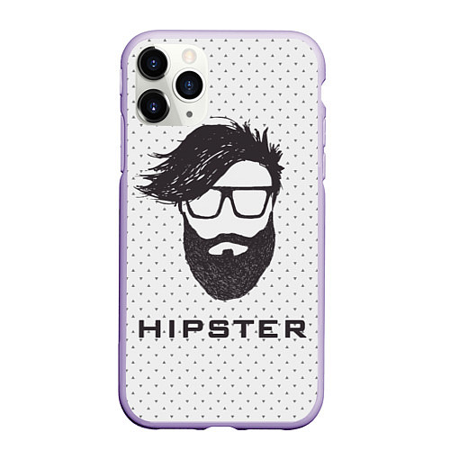 Чехол iPhone 11 Pro матовый Hipster / 3D-Светло-сиреневый – фото 1