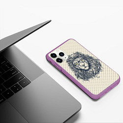 Чехол iPhone 11 Pro матовый SWAG Lion, цвет: 3D-фиолетовый — фото 2