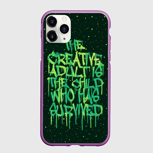 Чехол iPhone 11 Pro матовый The Creative / 3D-Фиолетовый – фото 1