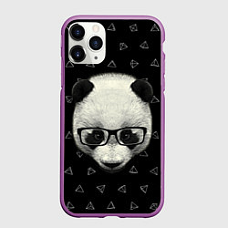Чехол iPhone 11 Pro матовый Умная панда, цвет: 3D-фиолетовый