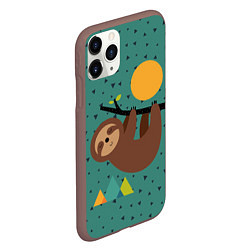 Чехол iPhone 11 Pro матовый Довольный ленивец, цвет: 3D-коричневый — фото 2