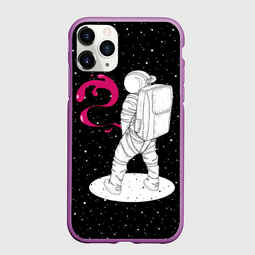 Чехол iPhone 11 Pro матовый Космическая струя / 3D-Фиолетовый – фото 1