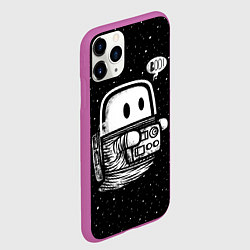 Чехол iPhone 11 Pro матовый Космонавт привидение, цвет: 3D-фиолетовый — фото 2