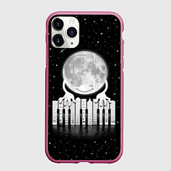 Чехол iPhone 11 Pro матовый Лунная мелодия, цвет: 3D-малиновый