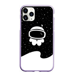Чехол iPhone 11 Pro матовый Маленький космонавт, цвет: 3D-светло-сиреневый