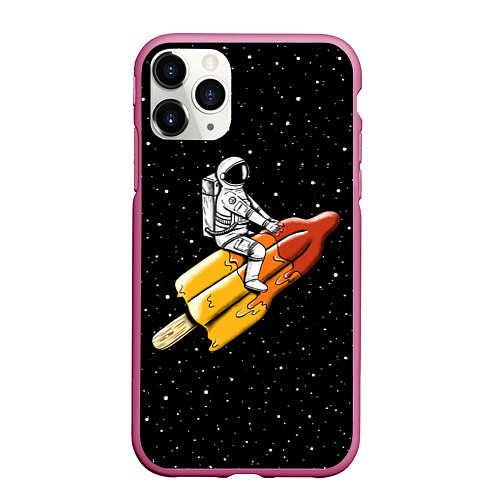 Чехол iPhone 11 Pro матовый Сладкая ракета / 3D-Малиновый – фото 1