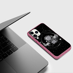 Чехол iPhone 11 Pro матовый Черная дыра, цвет: 3D-малиновый — фото 2