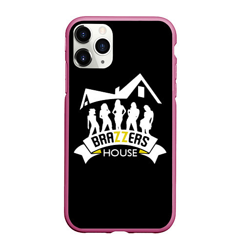 Чехол iPhone 11 Pro матовый Brazzers House / 3D-Малиновый – фото 1