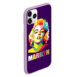 Чехол iPhone 11 Pro матовый Marilyn Monroe, цвет: 3D-сиреневый — фото 2