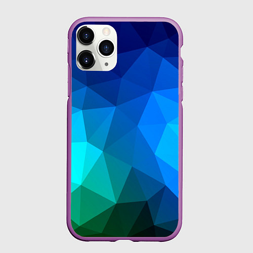 Чехол iPhone 11 Pro матовый Fight Polygon / 3D-Фиолетовый – фото 1