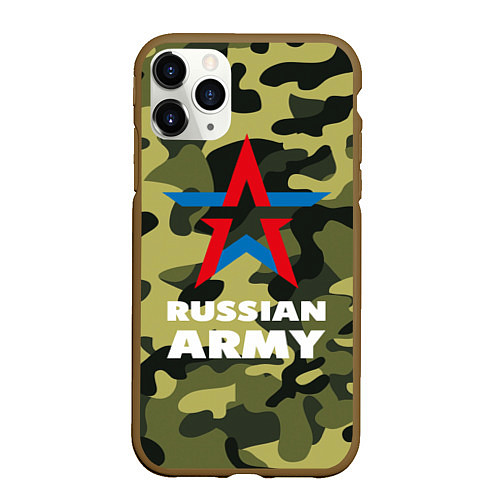 Чехол iPhone 11 Pro матовый Russian army / 3D-Коричневый – фото 1