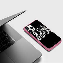 Чехол iPhone 11 Pro матовый Led Zeppelin: Mono, цвет: 3D-малиновый — фото 2