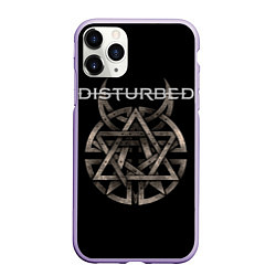 Чехол iPhone 11 Pro матовый Disturbed Logo, цвет: 3D-светло-сиреневый