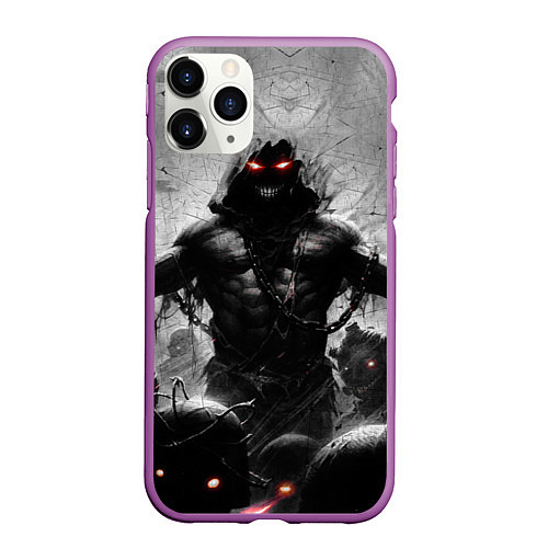 Чехол iPhone 11 Pro матовый Disturbed: Demon Rage / 3D-Фиолетовый – фото 1