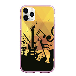 Чехол iPhone 11 Pro матовый Любовь к музыки, цвет: 3D-розовый