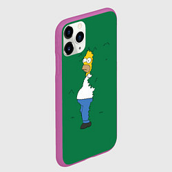 Чехол iPhone 11 Pro матовый Гомер в кустах, цвет: 3D-фиолетовый — фото 2
