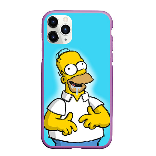 Чехол iPhone 11 Pro матовый Аппетит Гомера / 3D-Фиолетовый – фото 1