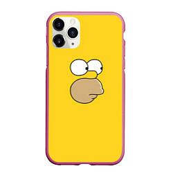 Чехол iPhone 11 Pro матовый Гомер стесняется, цвет: 3D-малиновый
