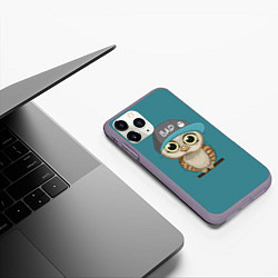 Чехол iPhone 11 Pro матовый Сова мальчик (парная), цвет: 3D-серый — фото 2
