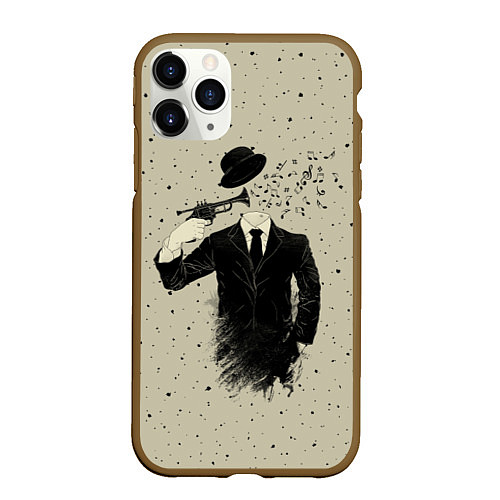 Чехол iPhone 11 Pro матовый Музыкальный самоубийца / 3D-Коричневый – фото 1