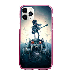 Чехол iPhone 11 Pro матовый Motorhead Guitarist, цвет: 3D-малиновый